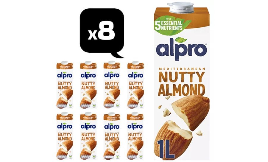 Alpro Almond Long Life Dairy Free Drink Case - 8 x 1 Litre