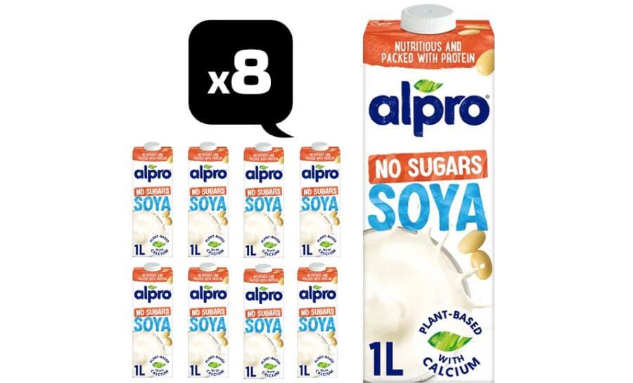 Alpro Soya Unsweetened  Milk Case - 8 x 1l Per Case