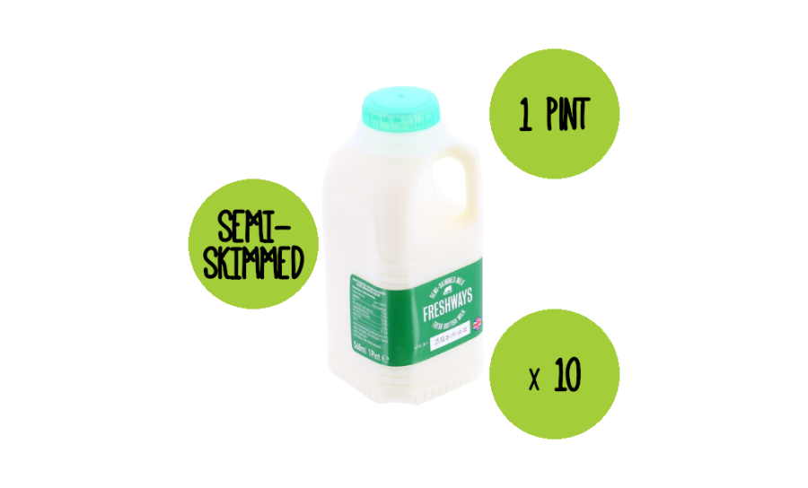 Semi Skimmed Milk 10 X 1 Pint