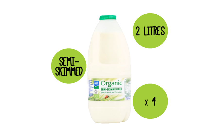 Organic Semi Skimmed Milk 4 X 2 Litre