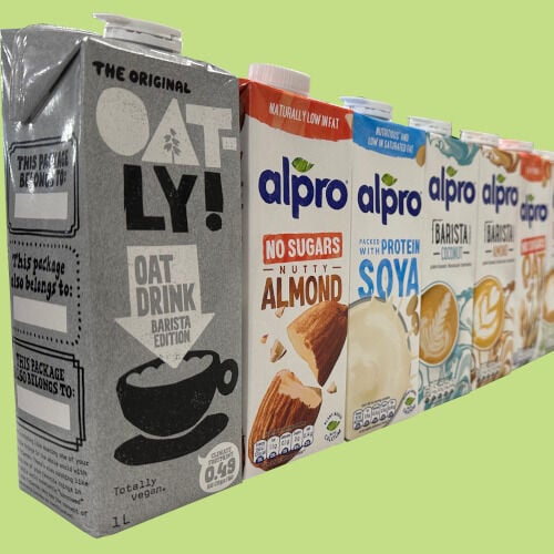 Display of Alpro Non-Dairy Milk