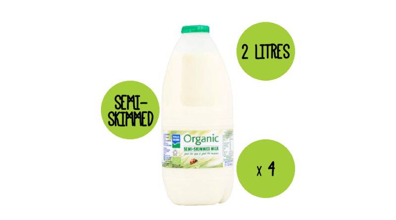 Organic Semi Skimmed Milk 4 X 2 Litre